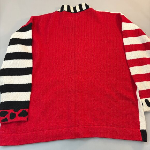 Storybook Knits 1X Dalmatian Fire Truck Hydrant 911 Cardigan Sweater Red Black - Picture 9 of 9